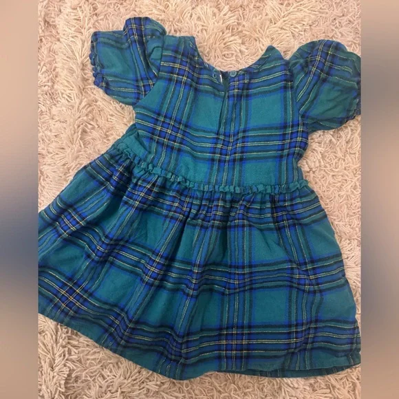 Cat & Jack Teal and Blue Plaid Dress - Picture 2 of 3